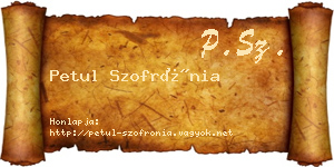 Petul Szofrónia névjegykártya